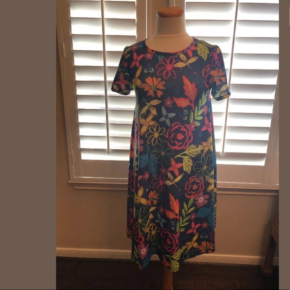 Lularoe Bright Floral Carly XS (No Tail)